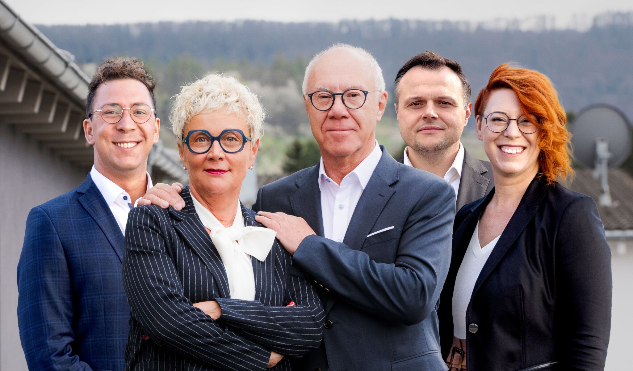 Familie Pfister: Kaspar Pfister, Karin Striedl, Claudia Kanz, Jens Kanz, Tizian Pfister