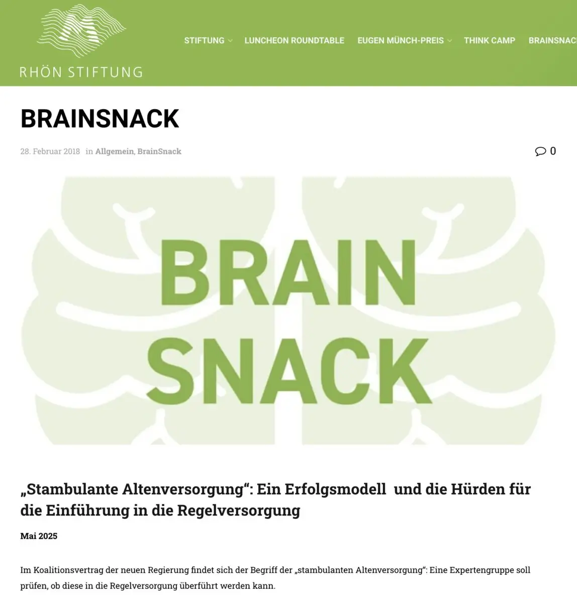 Podcast Rhön Stiftung. Thema Stambulant