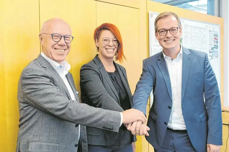 Kaspar Pfister, Claudia Kanz, Bürgermeister Meßstetten Frank Schroft